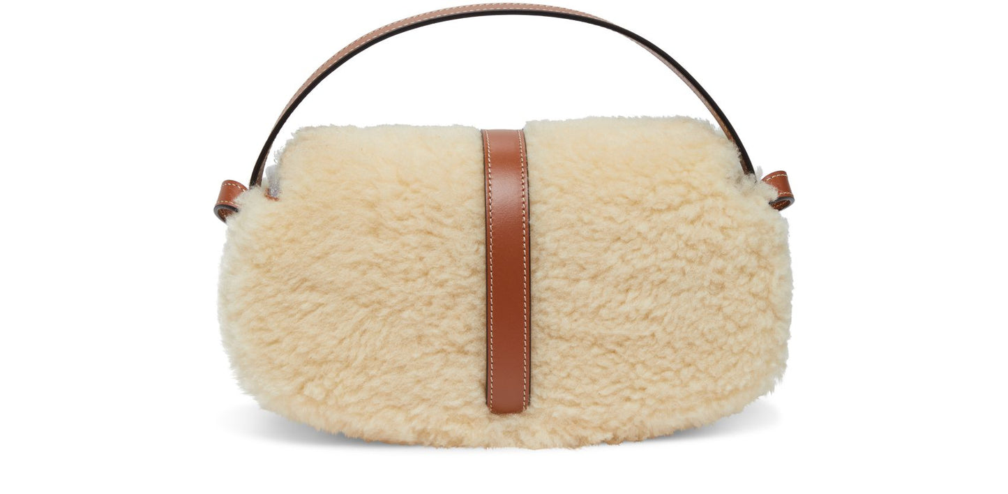 CELINE Clutch on strap in shearling and calfskin bag