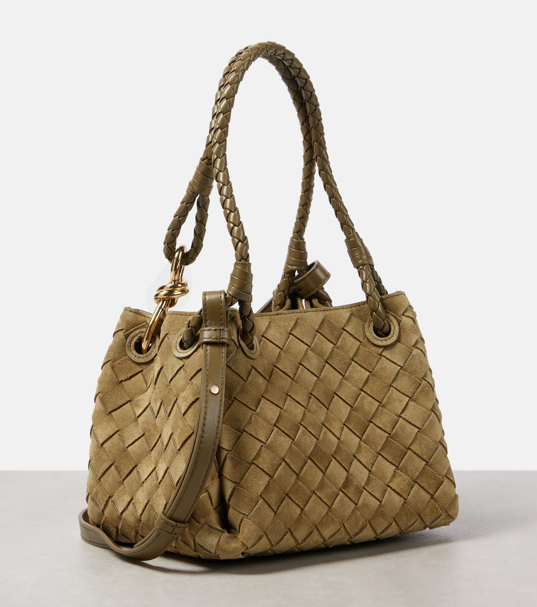 BOTTEGA VENETA Parachute Small suede shoulder bag