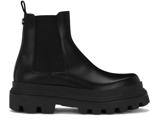 DOLCE & GABBANA Brushed Calf Leather Chelsea Boots