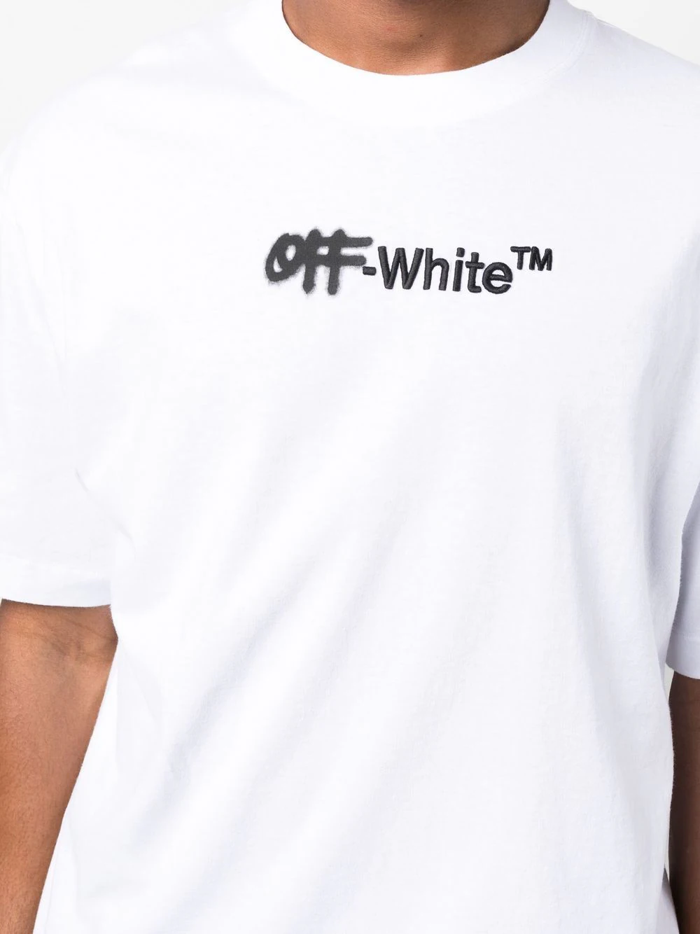 Off-White Camiseta de algodón con logo bordado