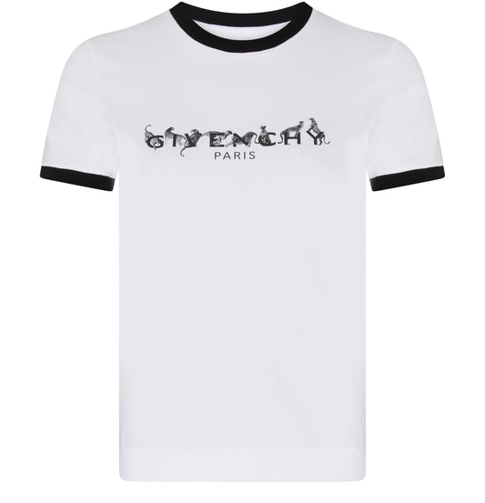 GIVENCHY Paris slim fit t-shirt with leopard print