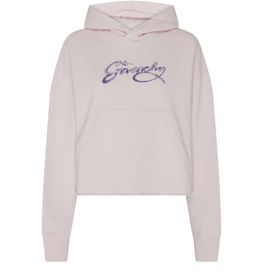 GIVENCHY Cropped hoodie in fleece with GIVENCHY snake print