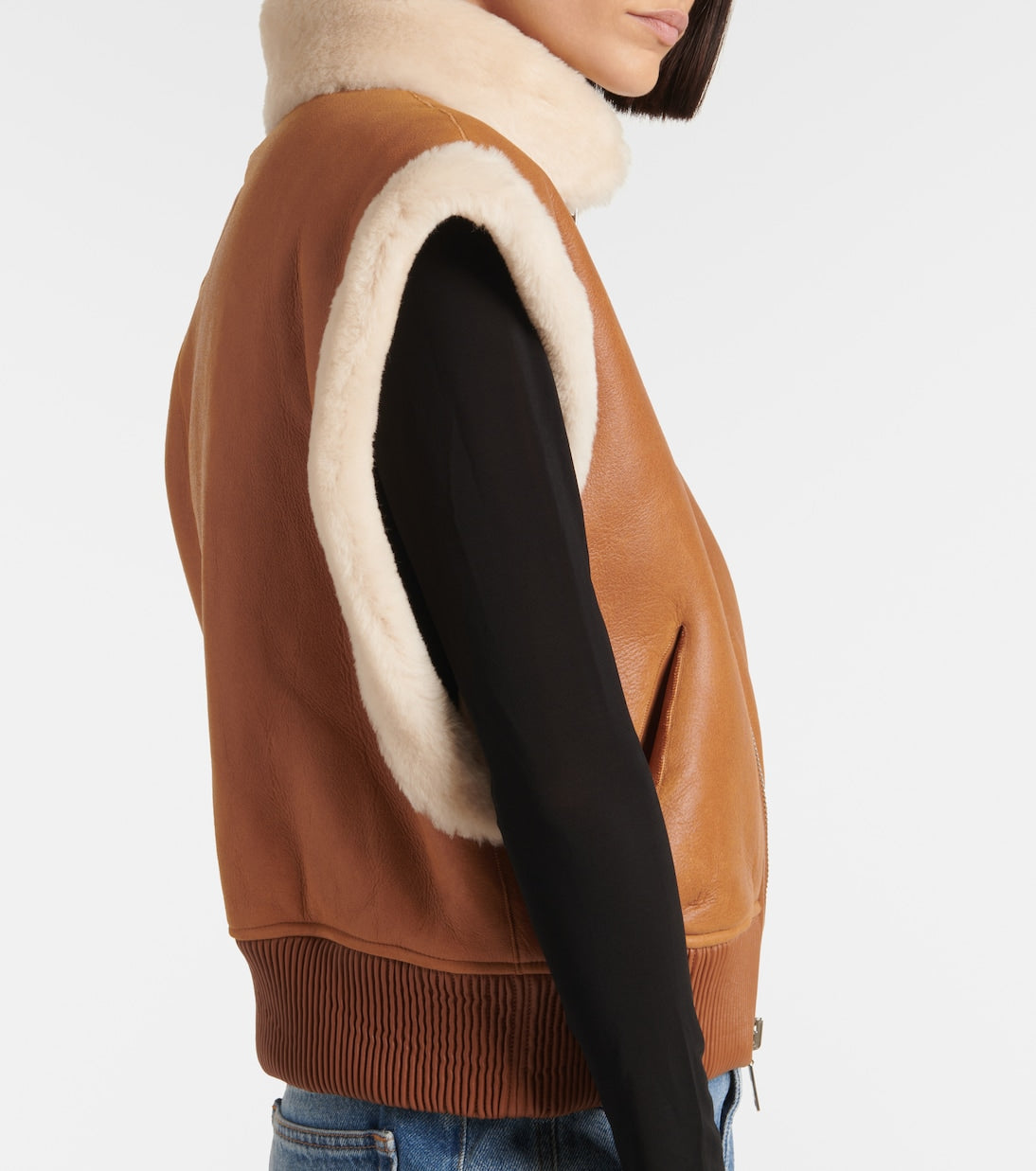 ISABEL MARANT Edwina shearling-trimmed leather vest