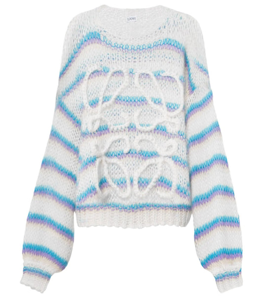 LOEWE Anagram striped wool-blend sweater