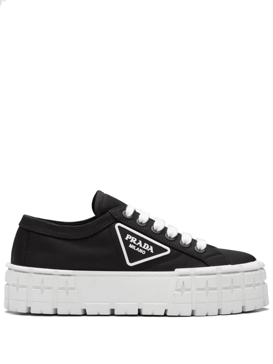 Prada Double Wheel black/white low-top sneakers