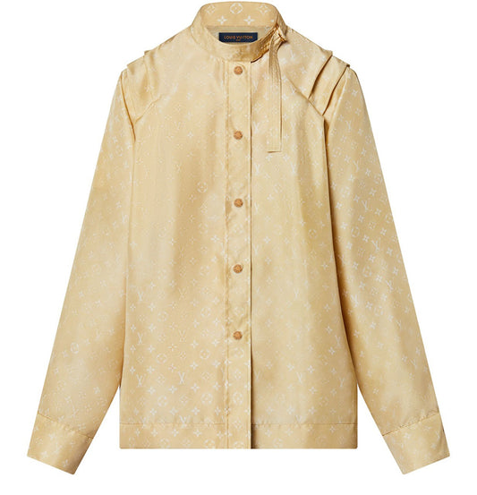 LOUIS VUITTON Pleat shoulder monogram cloud shirt