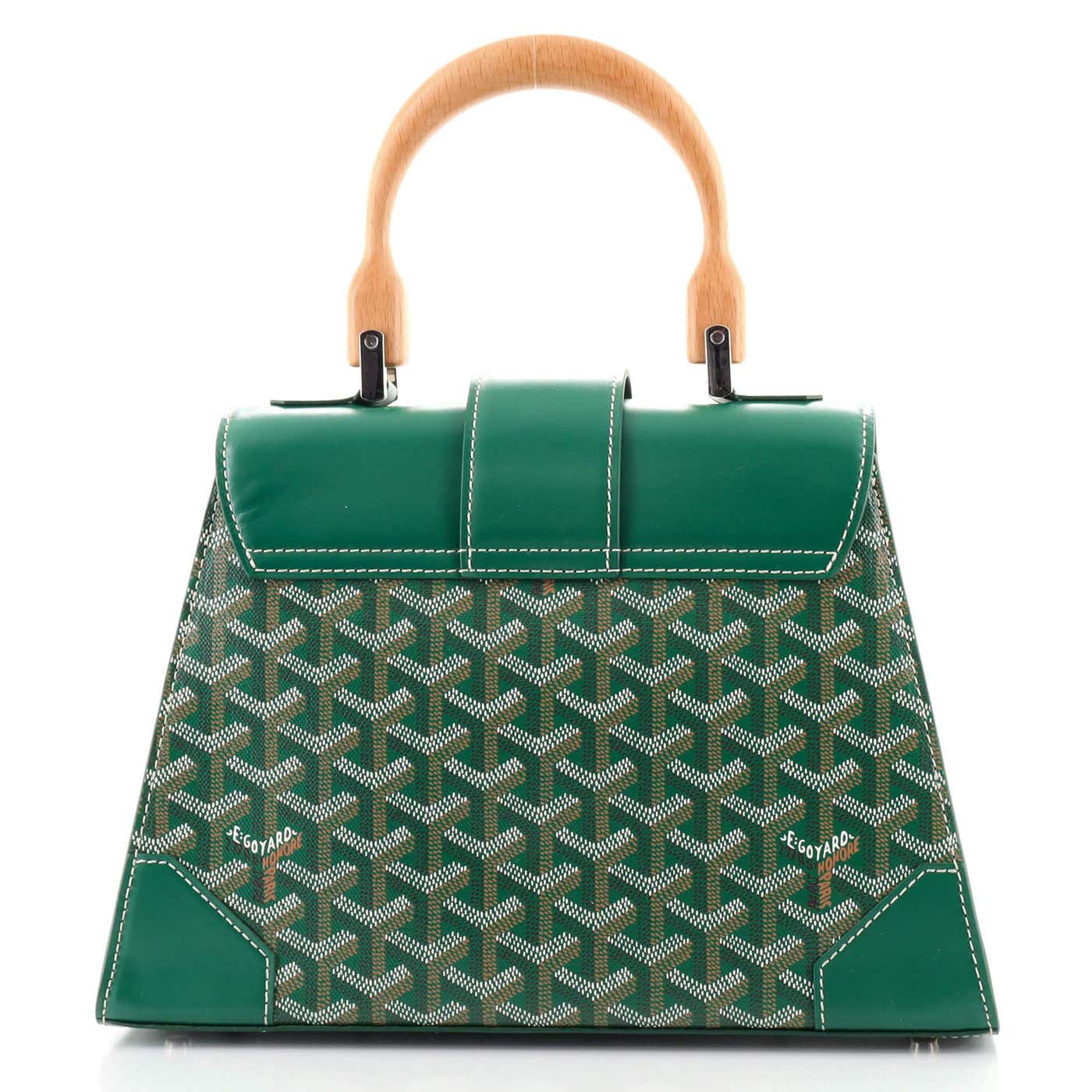 GOYARD Goyardine Saigon PM Green Top Handle Bag