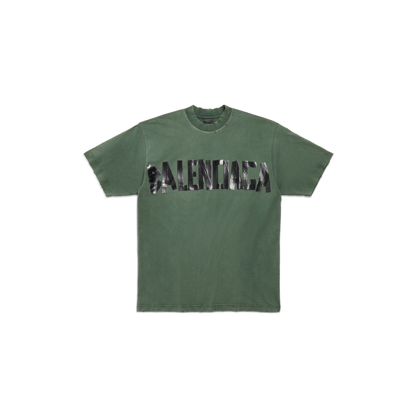 BALENCIAGA NEW TAPE TYPE T-SHIRT MEDIUM FIT IN DARK GREEN