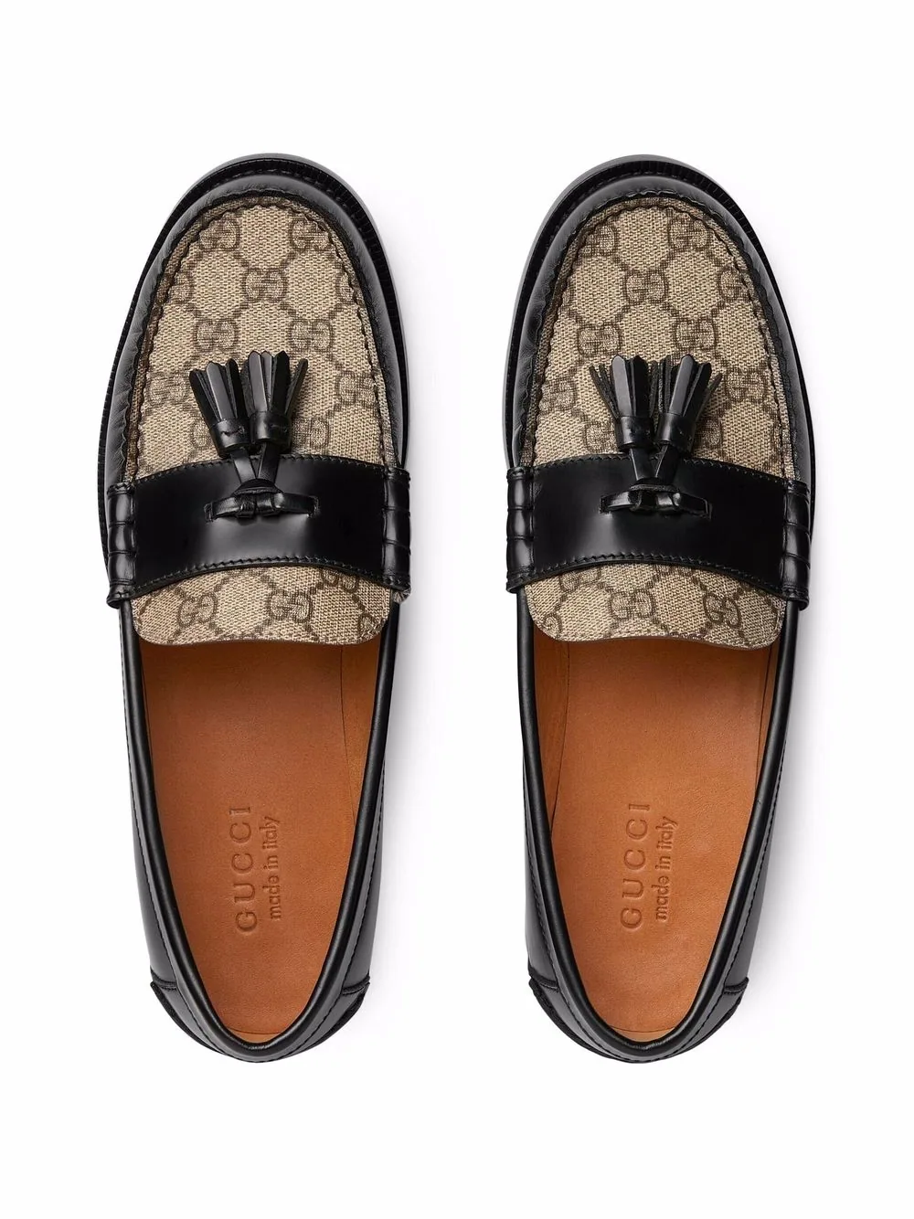 Gucci tassel-detail GG canvas loafers