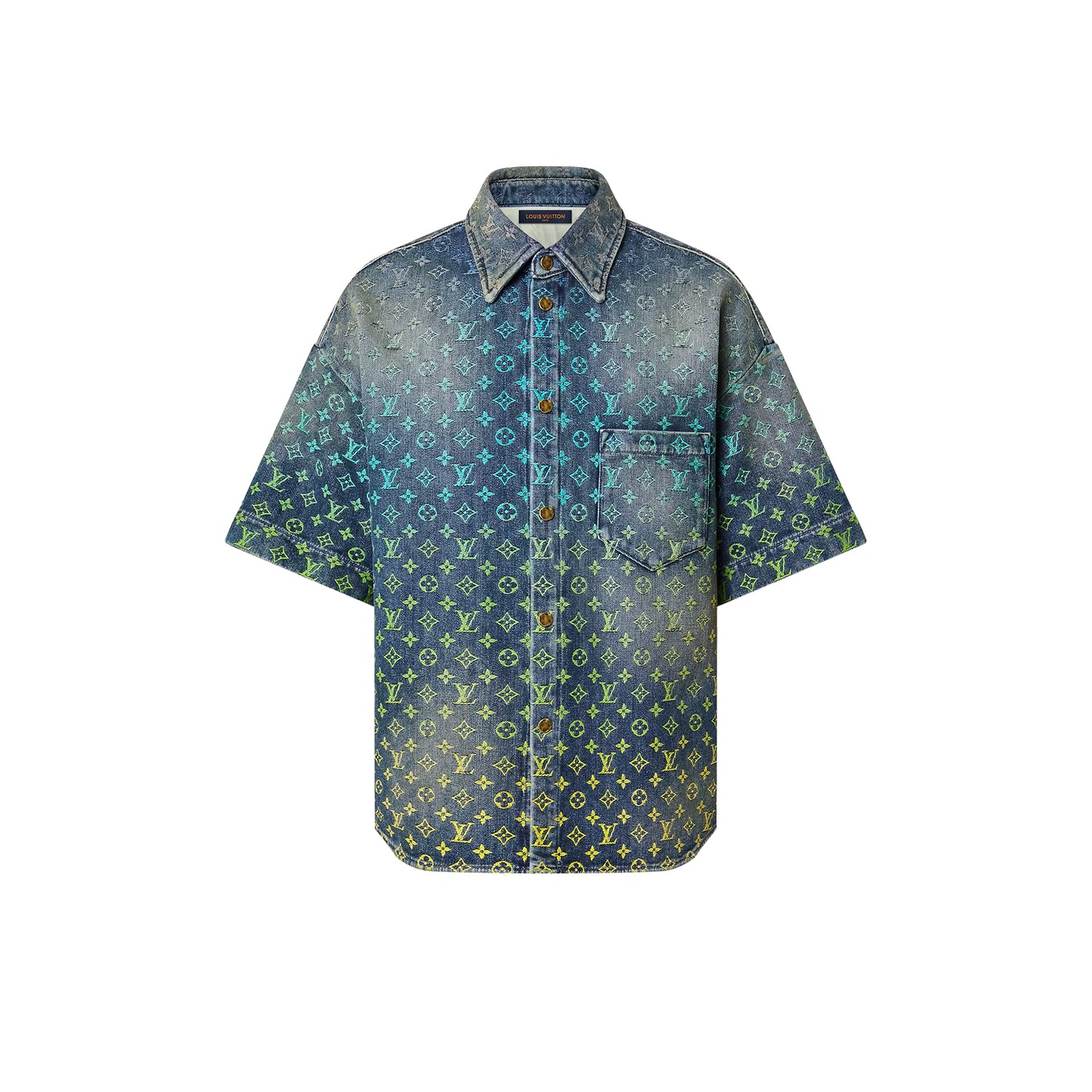 Camisa vaquera de manga corta con monograma arcoíris de Louis Vuitton