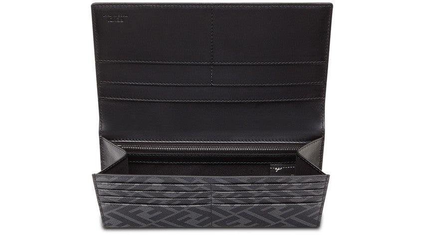 FENDI CONTINENTAL  Gray fabric wallet