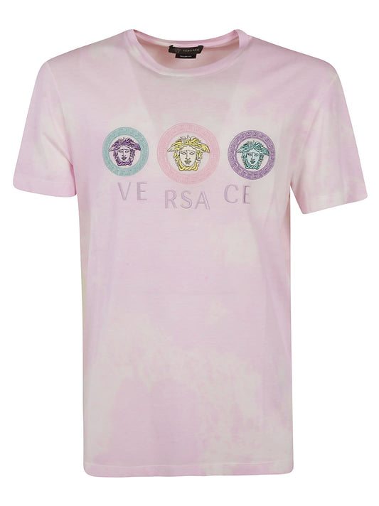 Men VERSACE MEDUSA LOGO T-SHIRT Light Pink