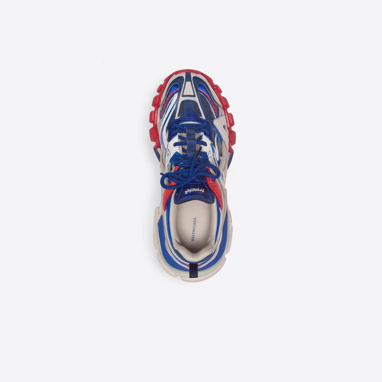 Men Balenciaga Track.2 Sneaker in Beiege/Blue/Red Neoprene - UN ATELIER