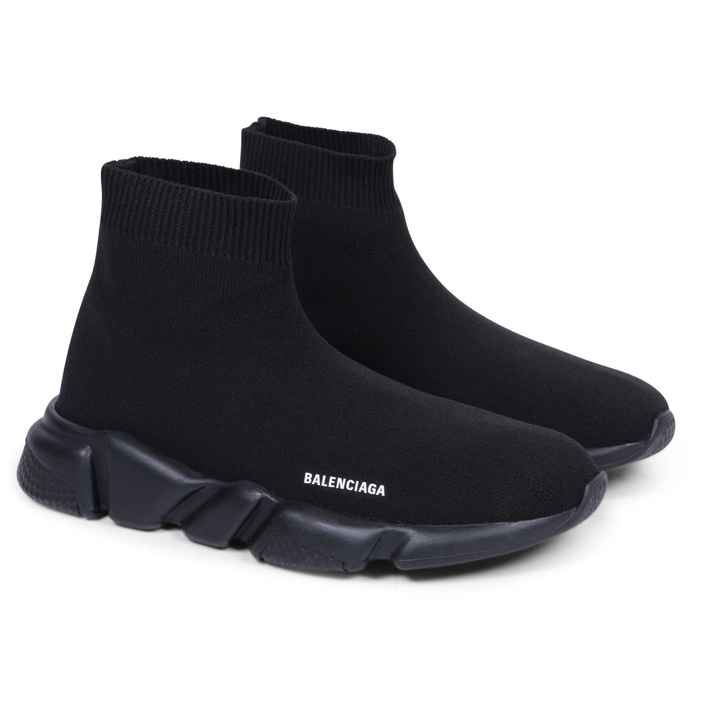 Boy & Girl BALENCIAGA All Black Knit Sock Sneakers - UN ATELIER