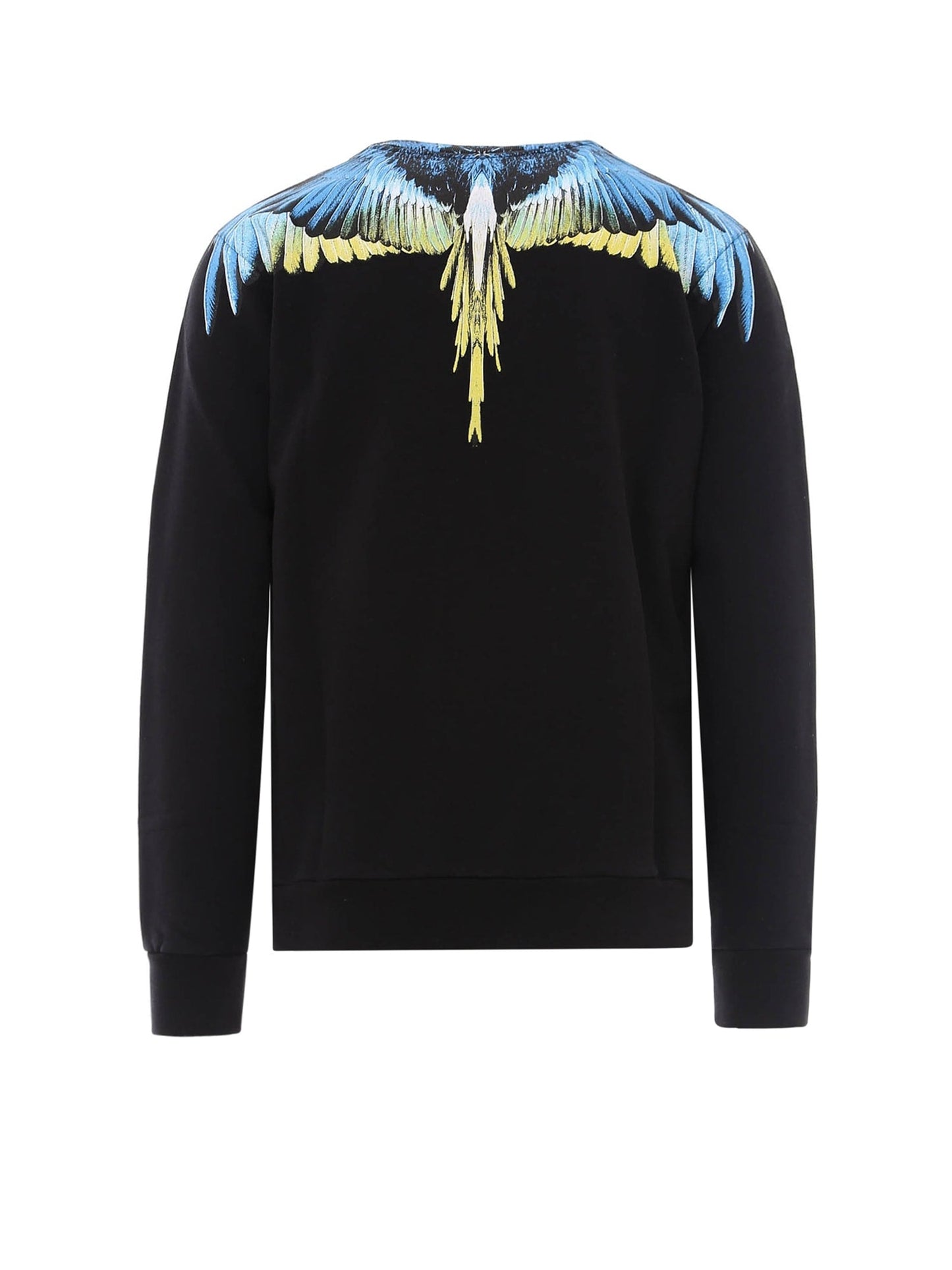 MARCELO BURLON Sweatshirt Black with Graphic Angel Feather Detail