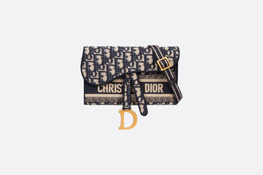 Pochette Dior Oblique Bleu Selle