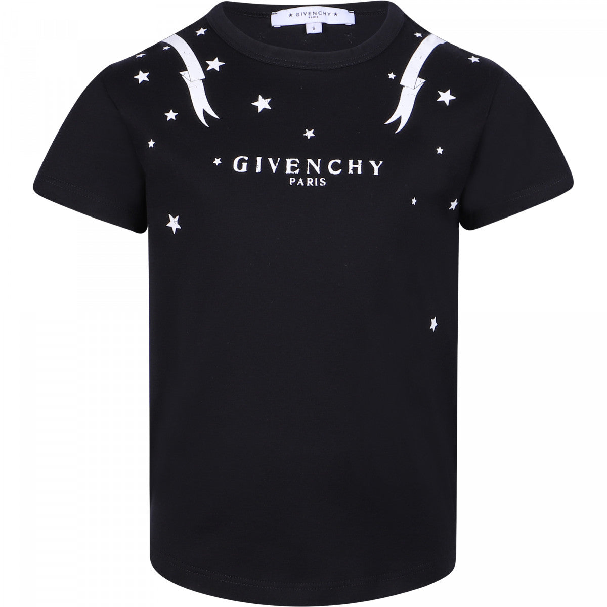 Camiseta Niño GIVENCHY Estrellas &amp; Logo en Negro