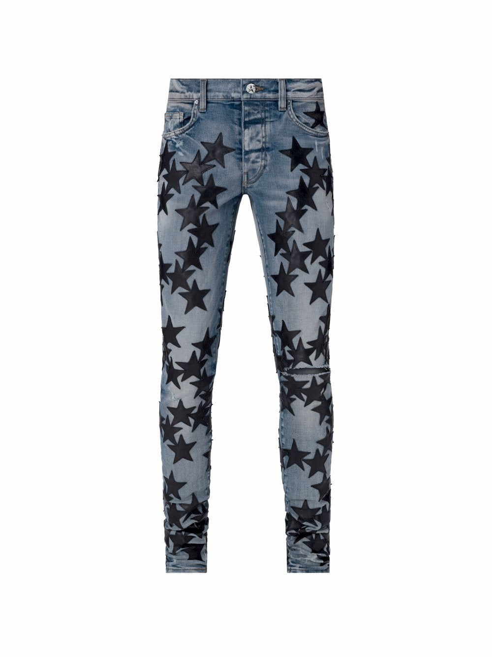 AMIRI CHEMIST LEATHER STARS  SKINNY JEAN