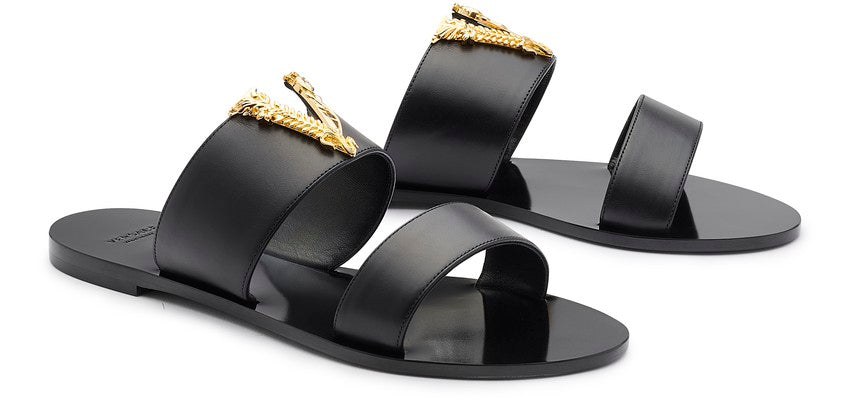 VERSACE Virtus Leather mules