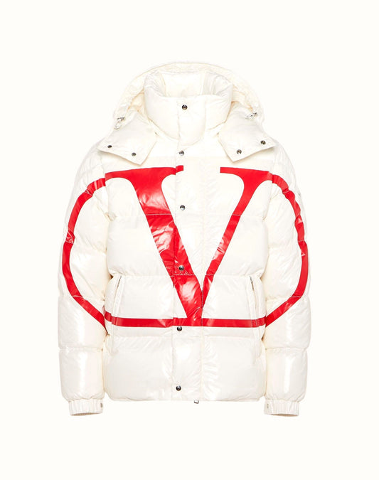 Men Valentino Moncler VLOGO Lacquered Nylon Padded Jacket