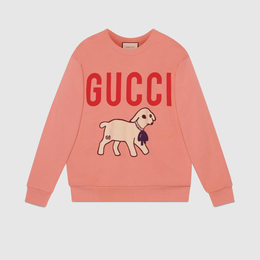 Sweat oversize Gucci avec patch en agneau Femme