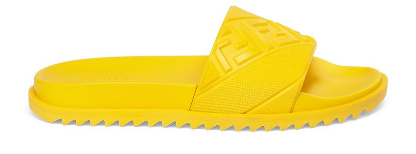 FENDI Claquettes en caoutchouc jaune