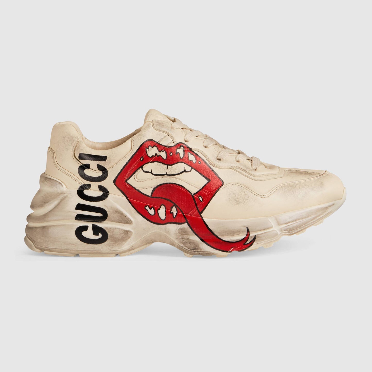 Women Gucci Rhyton sneaker with mouth print