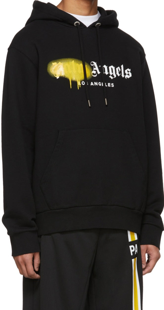 Sweat à capuche imprimé Palm Angels noir 'Los Angeles' pour hommes