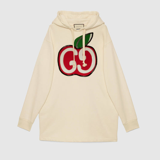 Women Gucci Hooded dress with GG apple print