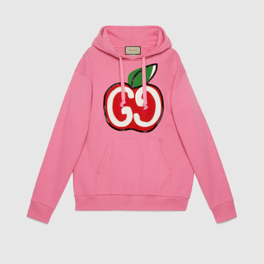 Mujer Gucci Sudadera con capucha y estampado de manzanas GG