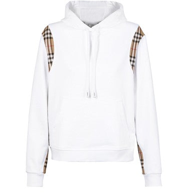 BURBERRY Sudadera con capucha extragrande de algodón con panel a cuadros Vintage Checks