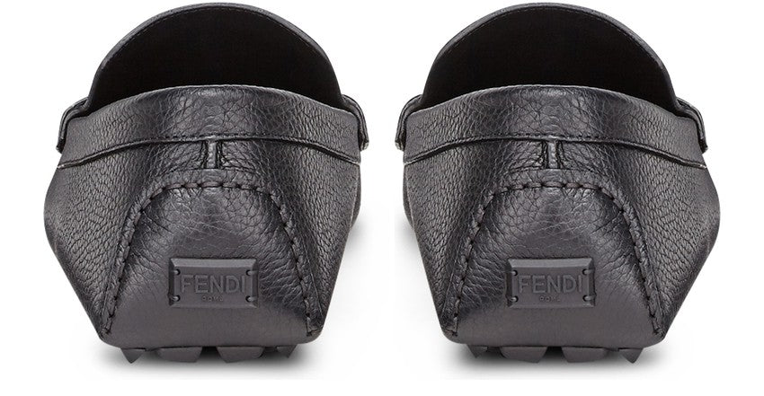 FENDI Pilote en cuir noir