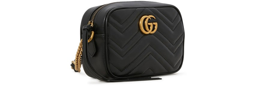 Black GG Marmont mini leather cross-body bag, Gucci