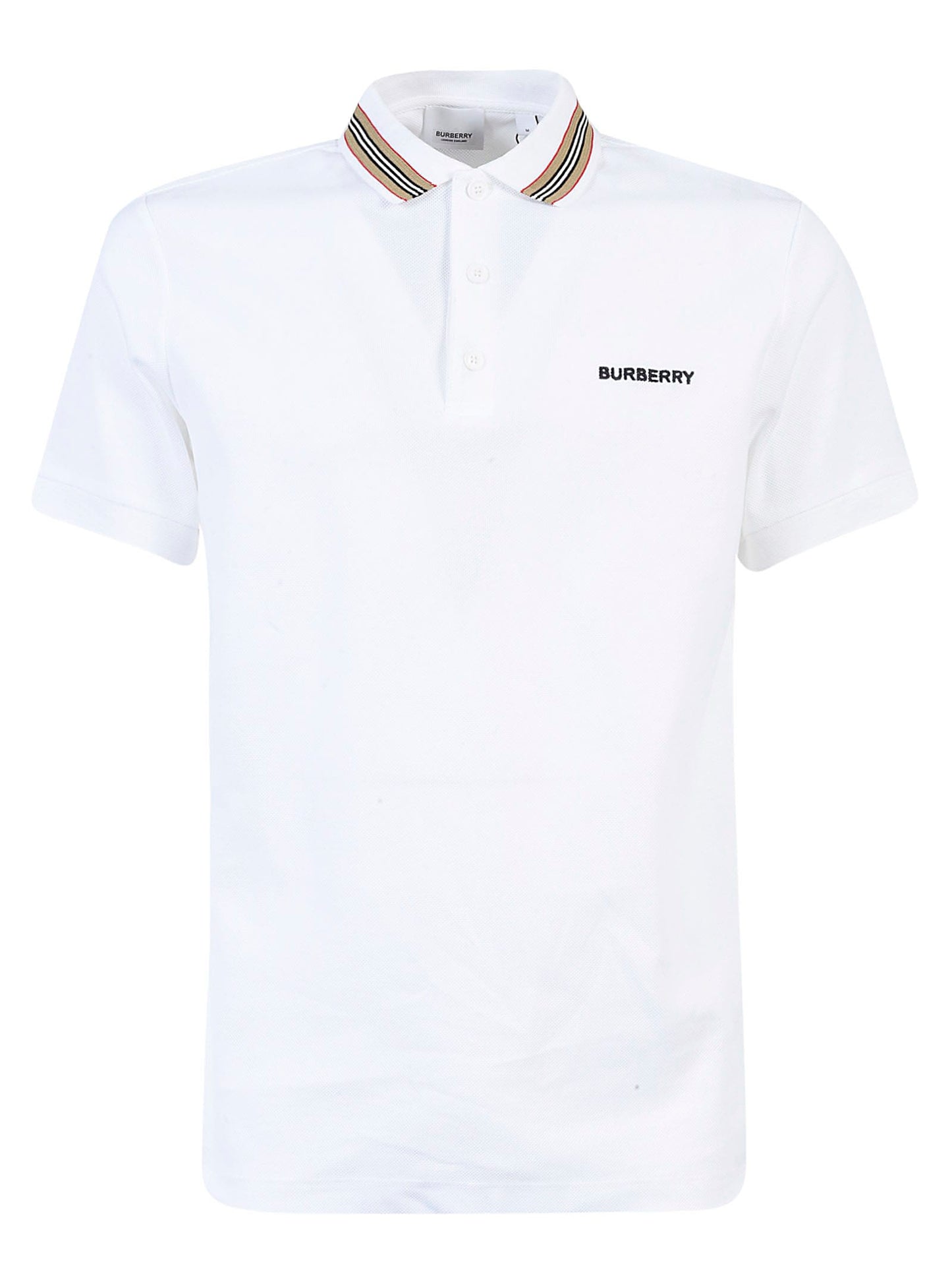 Men BURBERRY White LOGO POLO SHIRT