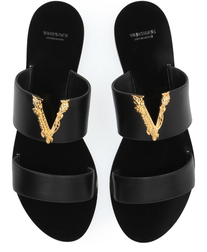 VERSACE Mules Virtus en cuir