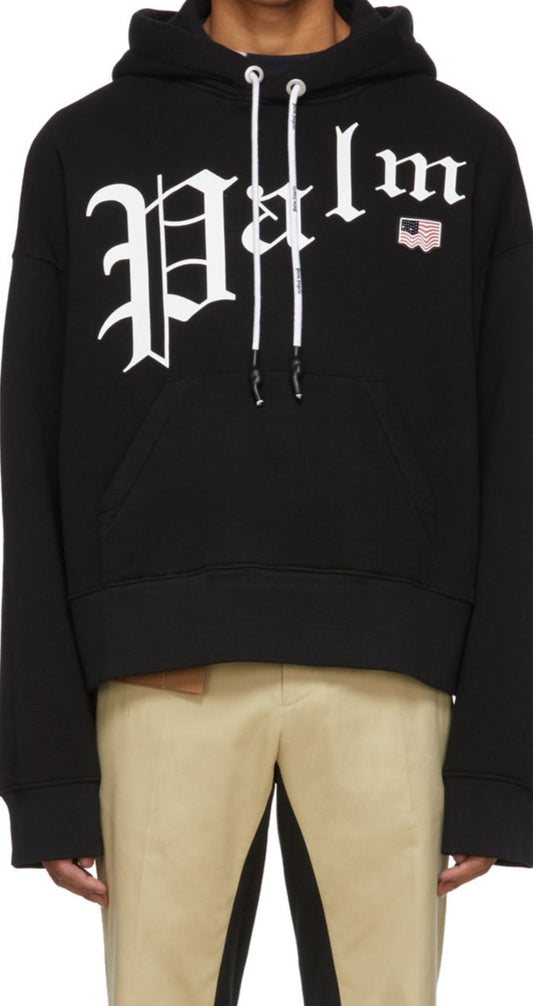 Hombres Palm Angels Negro New Gothic Sudadera con capucha