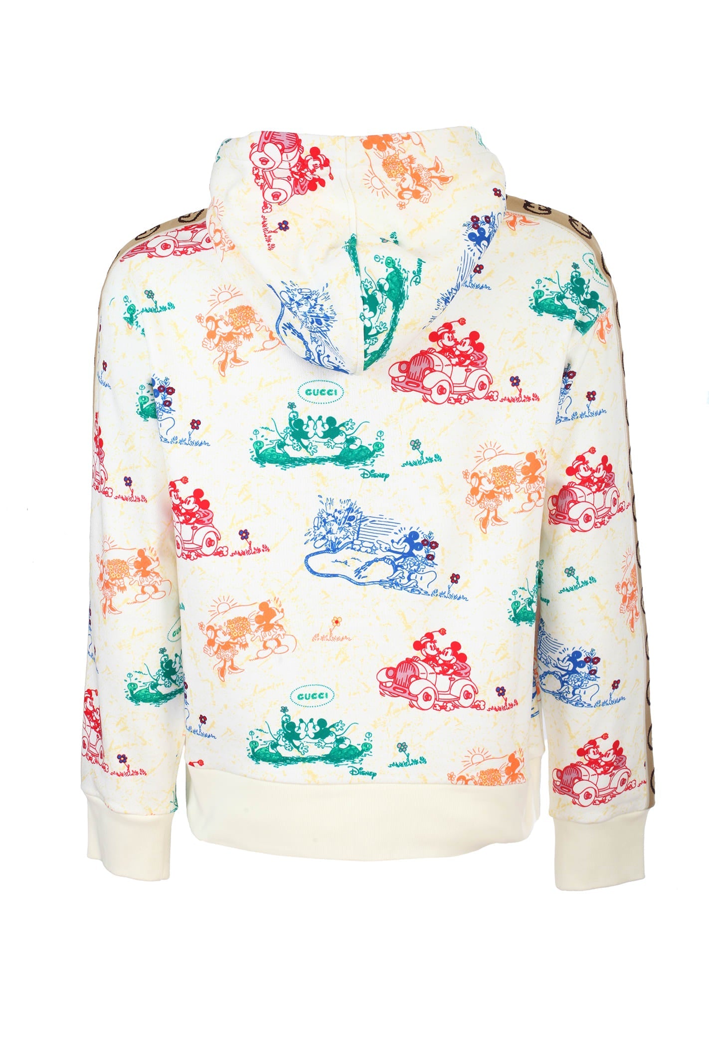 Men GUCCI FLEECE Mickey Mouse All-Over Print Gucci Logo Sleeve Detail sweatshirt