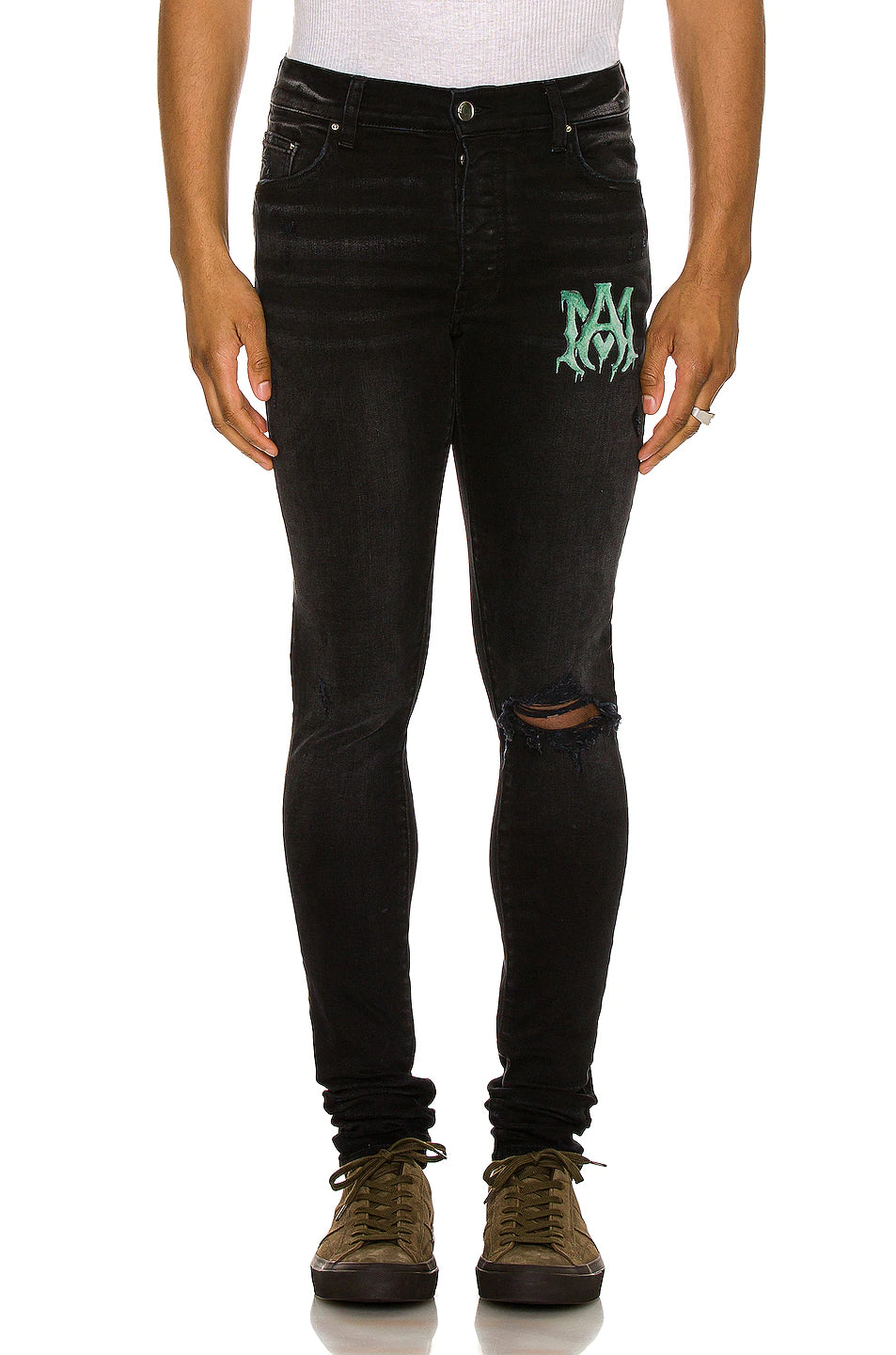 AMIRI Watercolor Logo Jean In Aged Black