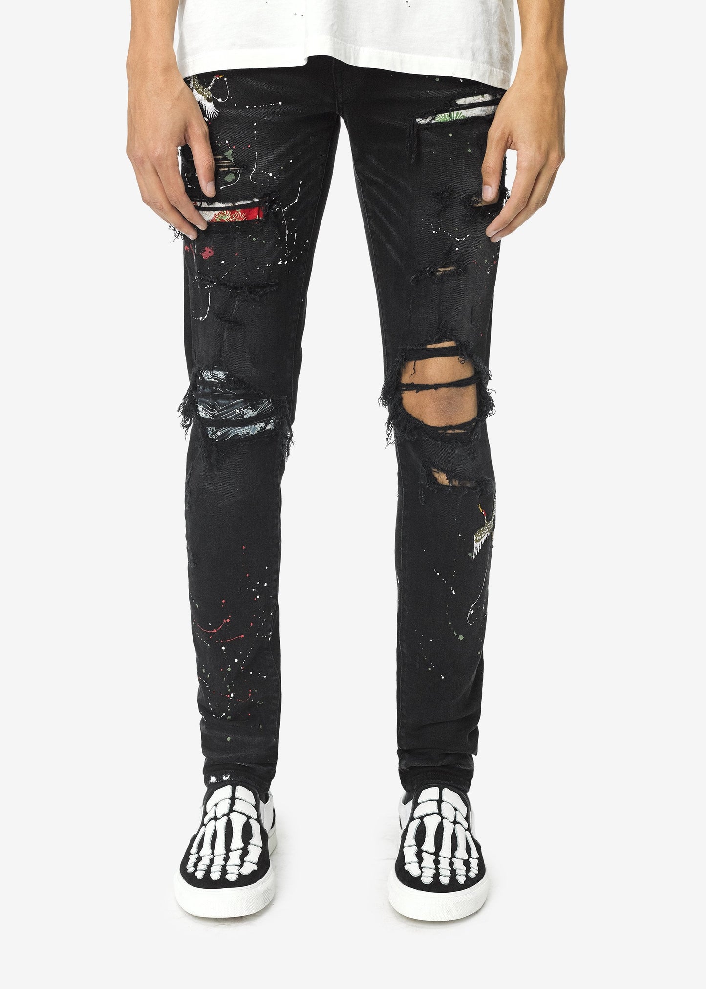 MEN AMIRI ART PATCH JEAN AGED BLACK