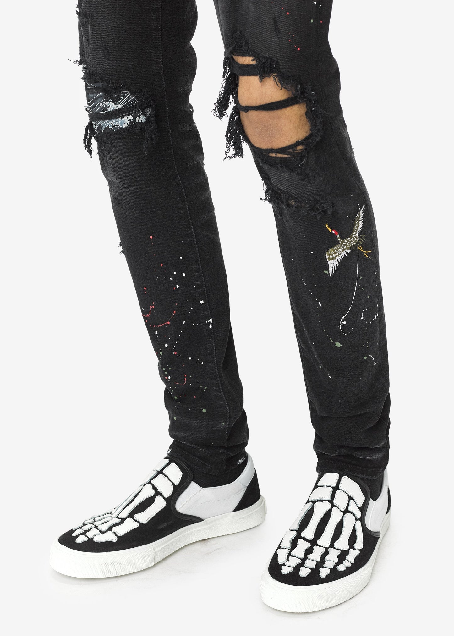 MEN AMIRI ART PATCH JEAN AGED BLACK