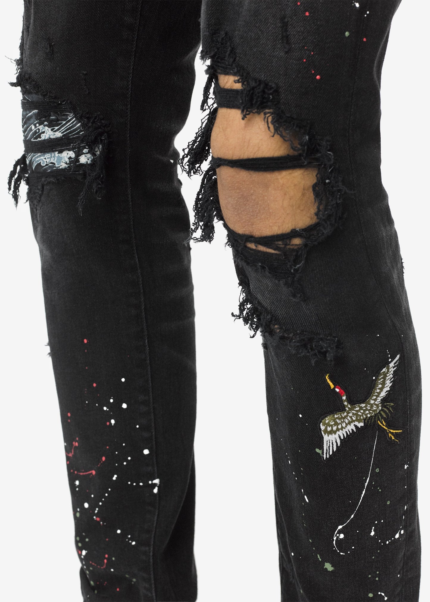 MEN AMIRI ART PATCH JEAN AGED BLACK