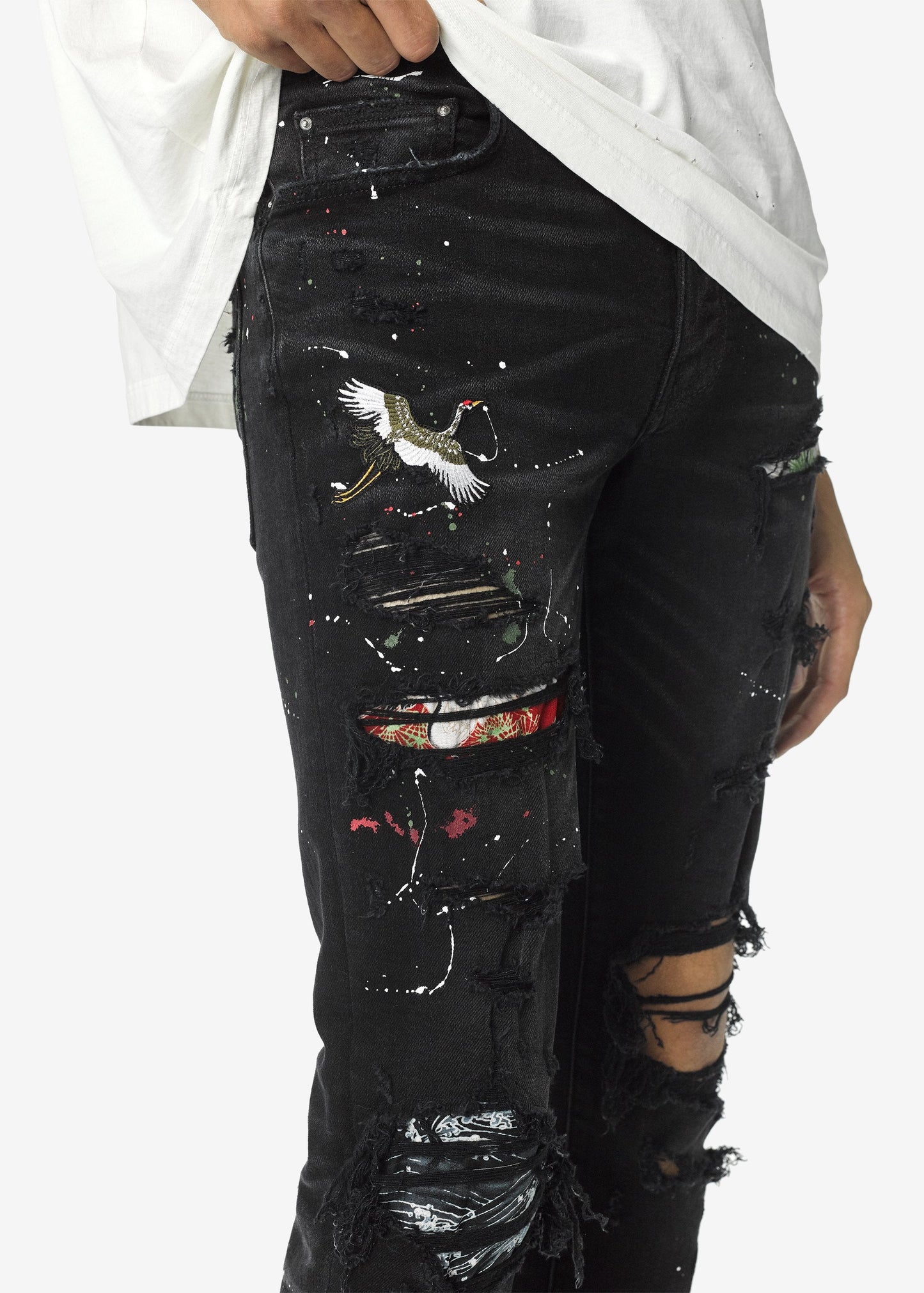 MEN AMIRI ART PATCH JEAN AGED BLACK