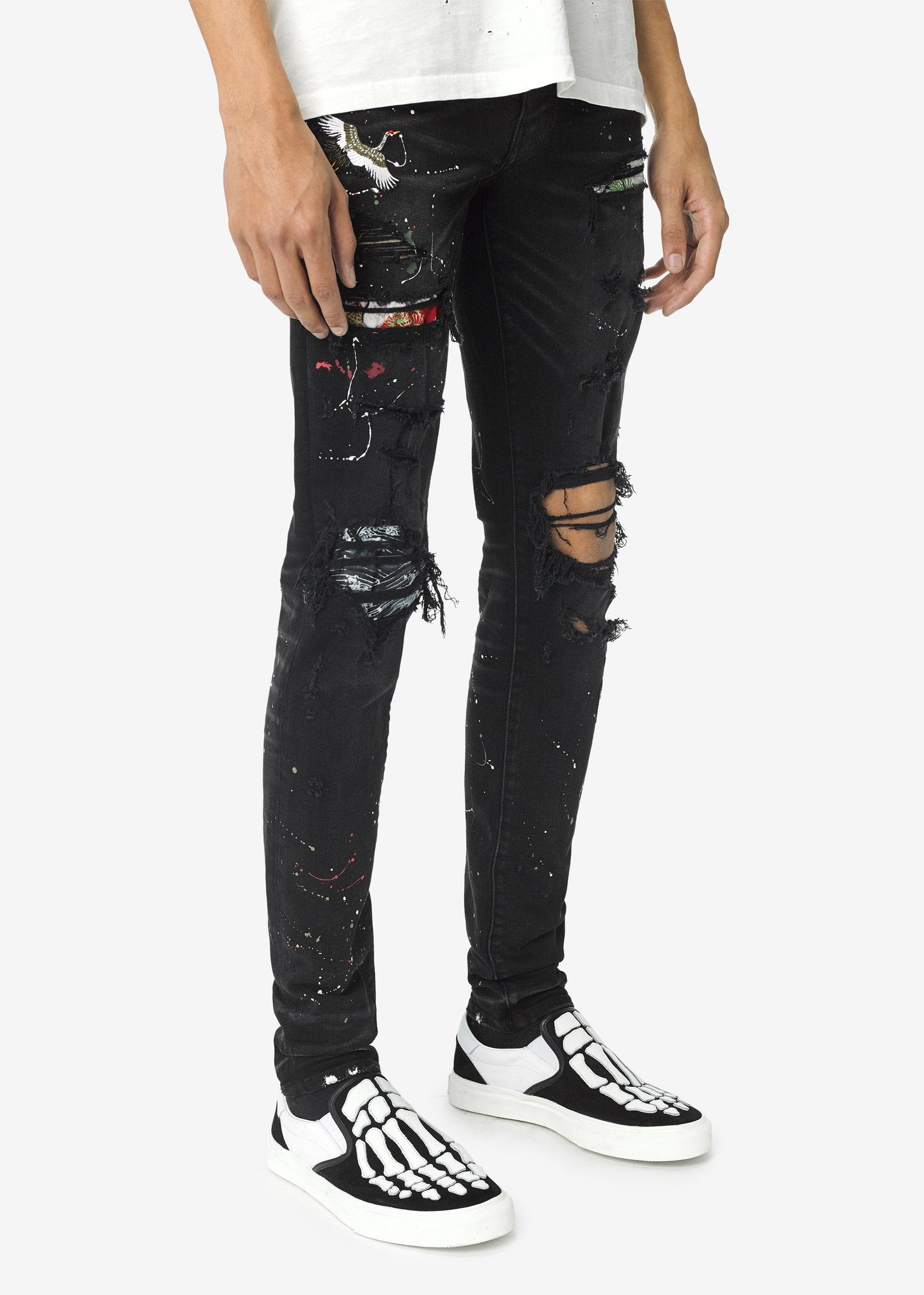 MEN AMIRI ART PATCH JEAN AGED BLACK