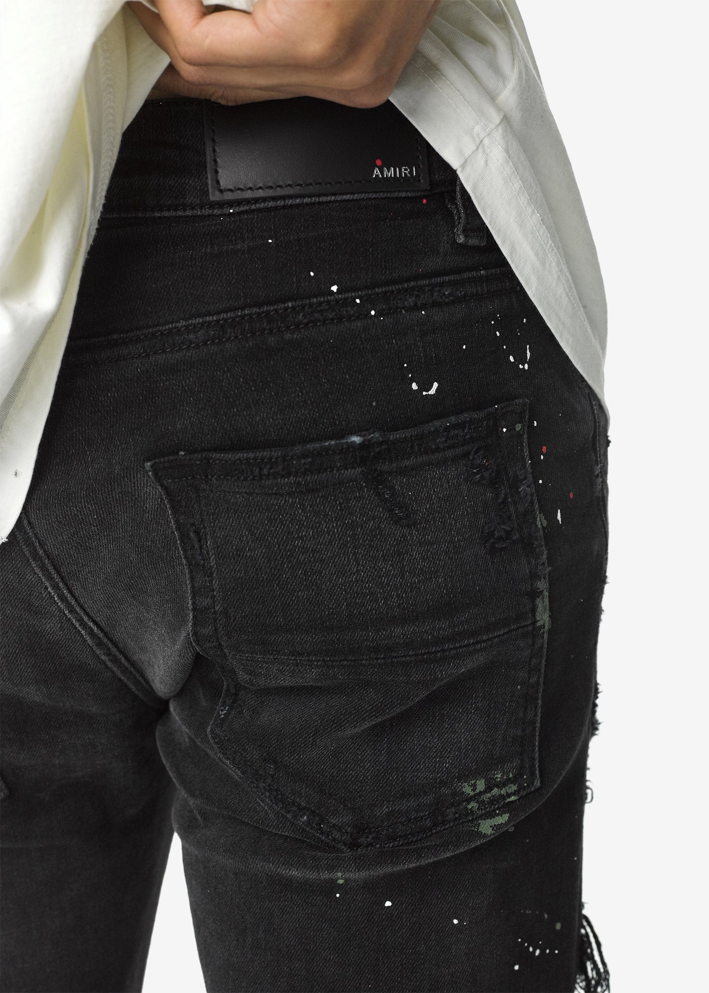 MEN AMIRI ART PATCH JEAN AGED BLACK