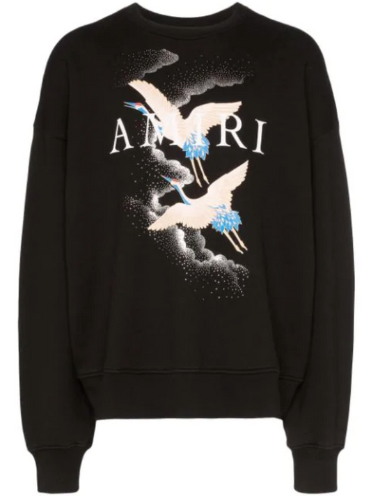 Men AMIRI Oversized Logo-print Loopback Cotton-jersey Sweatshirt In Black