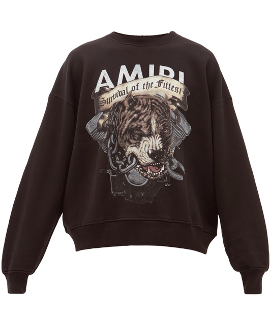 AMIRI Pitbull-print Cotton Sweatshirt In Black