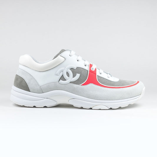 MEN CHANEL CC LOGO WHITE FLOURESCENT RED SNEAKER