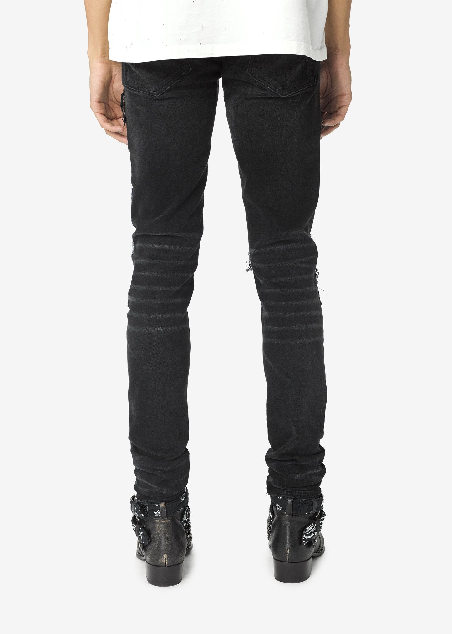 MEN AMIRI JAPANESE REPAIR JEAN AGED BLACK