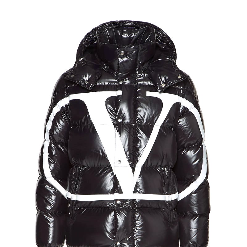 Valentino Moncler VLOGO Veste matelassée en nylon laqué