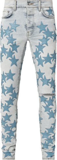 AMIRI Amiri x Chemist Sky Indigo & Light Blue Star Jeans